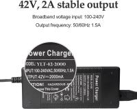 FGNS. Cargador 42V 2A para Patinete Electrico Xiao-mi, Youin,,Ninebot... para Xiaomi M365, MI 3, 1s, Essential, Aovo Pro M365, ES80, ESMAX, ESMINI, S3 EW4 - Segway Ninebot ES1 ES2 ES3 ES4 E22 E25, Cargador para Batería 36V, - details 3