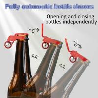 Tapa De Botella Automática De Plástico Antideslizante Diseño Ahorrador De Esfuerzo Para Cerveza Reutilizable En Colores Variados - details 0