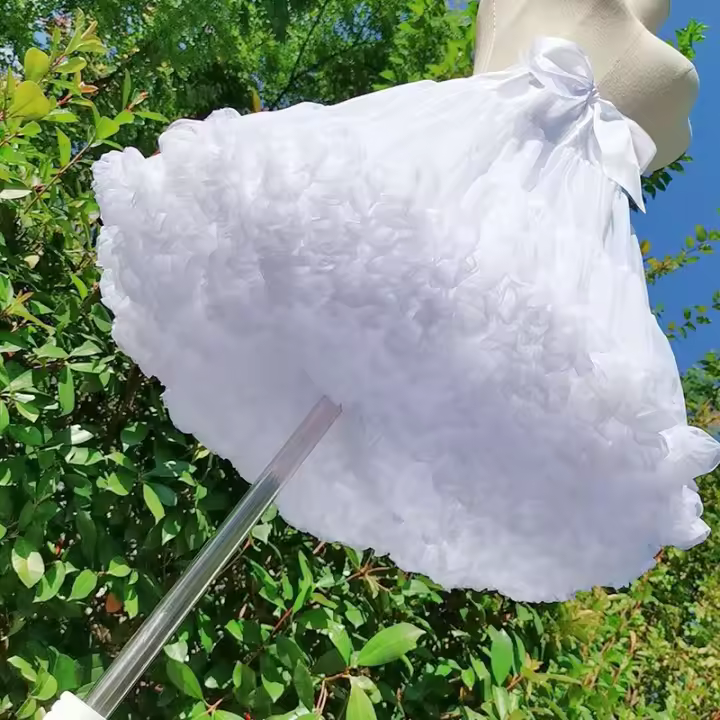 DongCMY Falda De Encaje Estilo Flor Para Mujer Lolita Crinolina Interior Cosplay Tútú Saudosa Cancan Bajo Vestido De Novia - 1