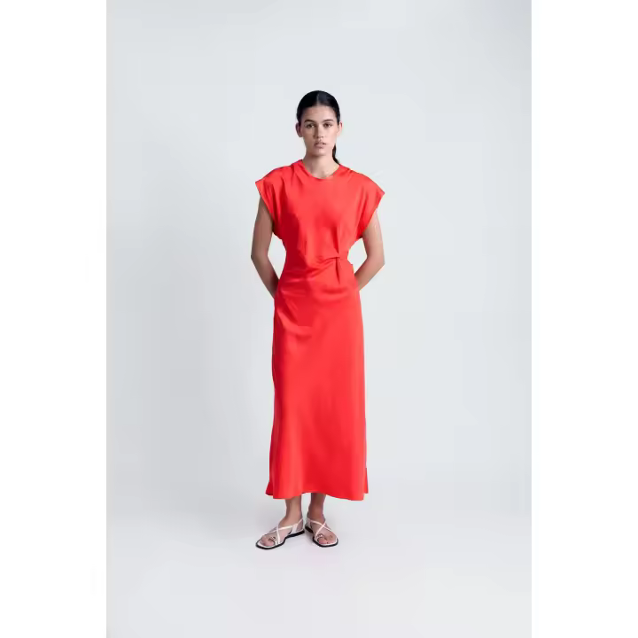 Vestido con nudo delantero para mujer color rojo - 1