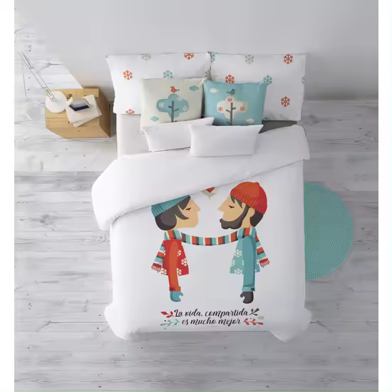 FUNDA NÓRDICA 100% ALGODÓN MODELO BUFANDA PARA CAMA DE 180 (260X240CM.) - 1
