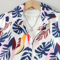 Conjunto De Verano Para Niños 2 Piezas Camisa Corta Con Estampado De Hoja De Palma Y Shorts Estilo Casuál Moda Joven - details 3