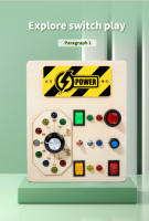 Tablero De Ocupaciones Para Bebés Montessori Con Interruptores LED Juguete Sensorial De Madera Juegos Para Niños Regalos Educativos - details 1
