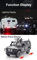 Coche De Policía De Combate Armado Knight 1:32 Escala Con Puertas Abiertas Luz Y Sonido Función Retroceso Aleación De Metal Regalos Para Niños - details 6