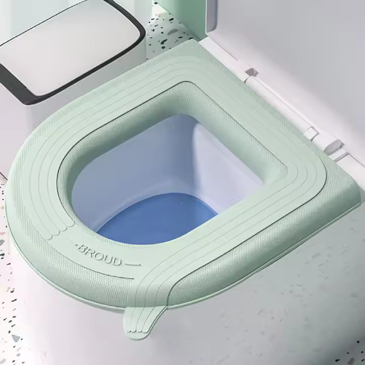 Cubierta De Asiento De Inodoro EVA Para Verano E Invierno Tapete Caliente Y Suave Lavable Cubierta De Tapa De Inodoro Accesorio De Baño Bidet - 1