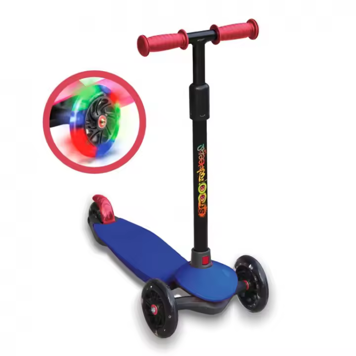 Patinete 3 Ruedas Azul con Luces Led - DeQube - 1