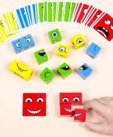 Cubo Mágico De Madera Para Niños Juego Interactivo De Expresiones Faciales Con Cambios De Cara Para 4 Jugadores Bloques De Construcción Educativos - details 4