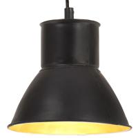 vidaXL Lámpara colgante redonda negra 25 W 17 cm E27 en color Negro/Multicolor | diseño vintage industrial ideal para cocina salón comedor - details 0