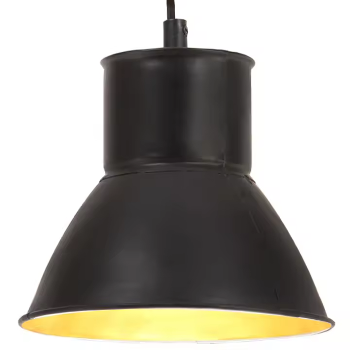 vidaXL Lámpara colgante redonda negra 25 W 17 cm E27 en color Negro/Multicolor | diseño vintage industrial ideal para cocina salón comedor - 1