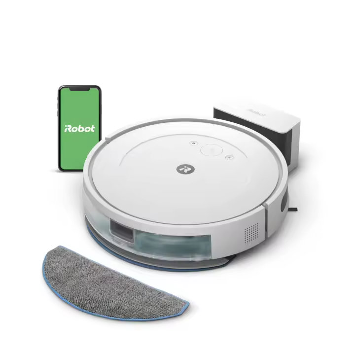 Robot Aspirador y Friegasuelos iRobot Roomba Combo Essential Y0112 | Aspirado + Fregado en una sola pasada | Control por App y Voz | Navegación inteligente | Compatible con Alexa y Google Assistant - 1