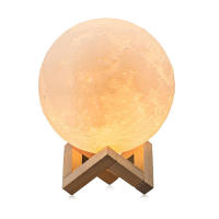 Lámpara De Luna Recargable 15cm 3D Impresión Luz De Noche LED Con Interruptor Táctil Decoración Para Dormitorio Colorido - details 8
