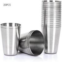 20pcs Copas De Vino De Acero Inoxidable De 30ml Para Camping Al Aire Libre Taza De Café Y Té De Metal Resistente Color Plateado - details 0