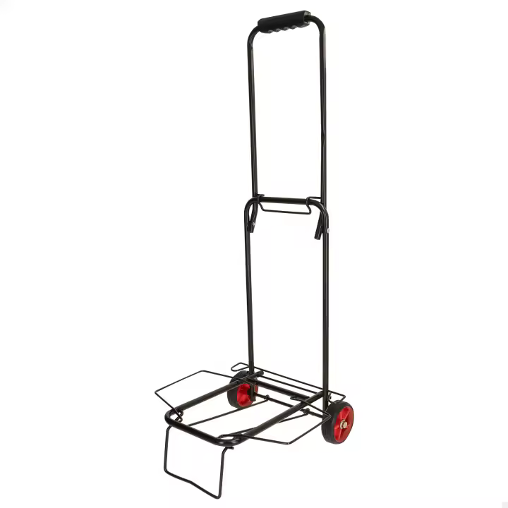 AKTIVE Carro playa multiuso plegable tubos de acero resistente  35*35*87cm  peso maximo 25kg Con ruedas de goma y eje central de hierro, incluye cinta elástica con doble gancho para fijar los objetos ideal para transpotar cualquier accesorios - 1