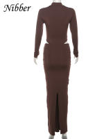 Conjunto Elegante Para Mujer Nibber 2 Piezas Suéter De Manga Larga Con Cuello Redondo Y Falda Acolchada Con Borlas Moda Urbanita - details 4