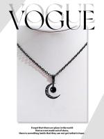 Collar con colgante de luna de cristal estilo punk, collar de aleación gótica oscura, regalo de joyería para Halloween, San Valentín, Navidad y Año Nuevo - details 1