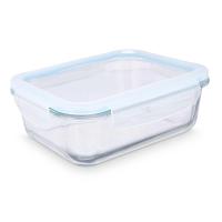 Set de 4 Recipientes Herméticos de Vidrio Borosilicato - Fiambreras Rectangulares 370cc a 1500cc , Recipientes de Cristal para Alimentos, Tapers Cristal Herméticos 1l - Con Tapa - Sin BPA - Aptos para Lavavajillas, Congelador y Microondas - details 0