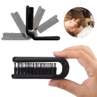 Cepillo De Pelo De Cerda De Jabalí Negro Plegable Portátil Masajeador Suave Para Viajes Herramienta De Peinado Para Hombres Y Mujeres Regalo Salon - details 3