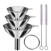 Juego De 3/5 Funnel De Acero Inoxidable Para Cocina Funnel De Metal De Grado Alimenticio Para Rellenar Botellas Pequeño Funnel Para Aceites Esenciales Especias - details 0