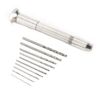 Mini Taladro Portátil Con Chorro Sin Llave + 10 Piezas De Brocas HSS 0.8mm-3.0mm Para Fabricación De Joyas Epoxy Artesanía De Madera Herramientas Manuales - details 1