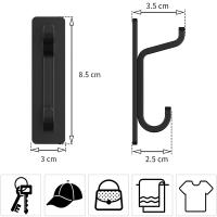 Soporte Para Toallas De Cocina, Adhesivo Para Abrigos, Accesorio De Cocina Sin Taladrar, Impermeable, Inoxidable, Negro, 4 Piezas - details 0