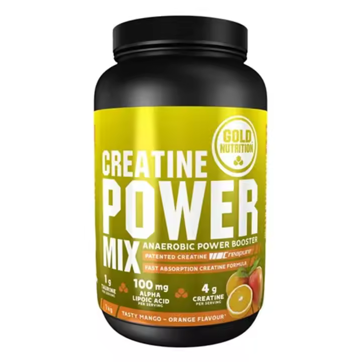 Gold Nutrition - Creatine Power Mix 1 kg - Creatina con sabor -  Sabor: Mango y Naranja - 1