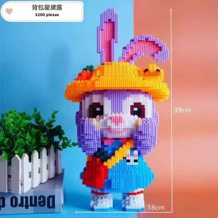 Juguete De Construcción De Conejito Lindo Pequeño Bloque De Partícula Para Niños Modelo 3D Decorativo Regalo Para Niños - 1