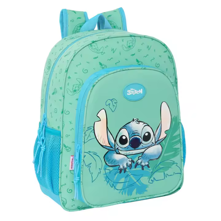 Mochila Junior Adapt.Carro Stitch  Aloha  32X12X38Cm - 1
