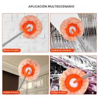 Mopa Redonda Rotativa De Girasol Para El Hogar Con Polo De Extensión Para Limpieza De Pared Y Techo Material De Microfibra - details 7