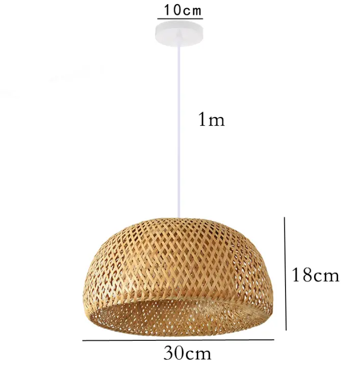 Lámpara Colgante De Bambú Estilo Chino Tejida a Mano Para Decoración De Hogar Y Restaurante 18/19/30cm Iluminación Pendente - 1