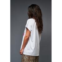 Camiseta Leopardo de Anabel Lee. Camiseta Leopardo de Anabel Lee. Camiseta blanca de manga corta y escote pico. Corte ligeramente oversize - details 1