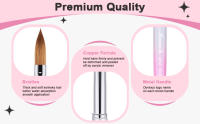 Pincel De Acrílico Kolinsky Sable Para Manicura Y Dibujo En Uñas Con Gel UV Pincel De Carving Para Polvo Y Líquido Herramienta De Arte Hot Pink - details 9