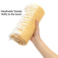 Toalla De Playa Turca De Algodón 90x180CM Absorbente Suave Para Viaje Portátil Sauna Spa Gimnasio Fitness Con Borlas Toalla De Baño - details 2