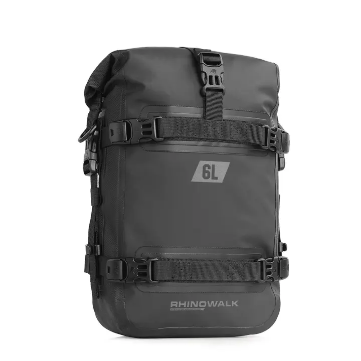 Bolsa De Moto Impermeable 6L Multifuncional Almacenamiento En Marco Lateral Y Tanque Negro Para Motocicleta Barra De Choque - 1