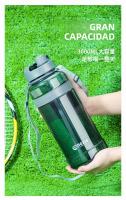 Botella De Agua Deportiva Grande Con Doble Pajita 1L 2L 3L BPA Free Reutilizable Para Exteriores Con Correas Para Adultos - details 6