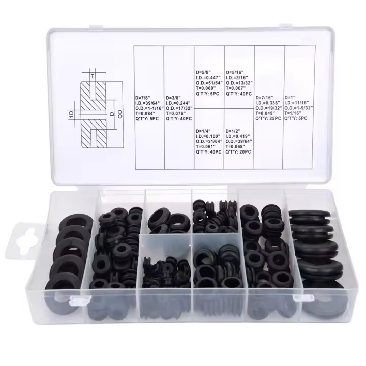 Kit De Assortiment De 180 Piezas De Anillos De Goma Para Conductor Eléctrico Y Cableado Conjunto De Guías De Cable Skeyo - 1