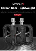 Pedal De Bicicleta De Montaña LITEPLUS Ultraligero De Fibra De Carbono 185g Con Eje De Titanio Y 3 Rodamientos Antideslizante Para Carreras Y Bicicletas De Carretera - details 0