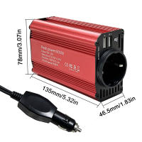 Inversor de corriente para coche, convertidor de adaptador USB Dual, Cargador automático, onda sinusoidal modificada, enchufe de la UE, potencia de 300W, CC de 12V a ca de 220V - details 5