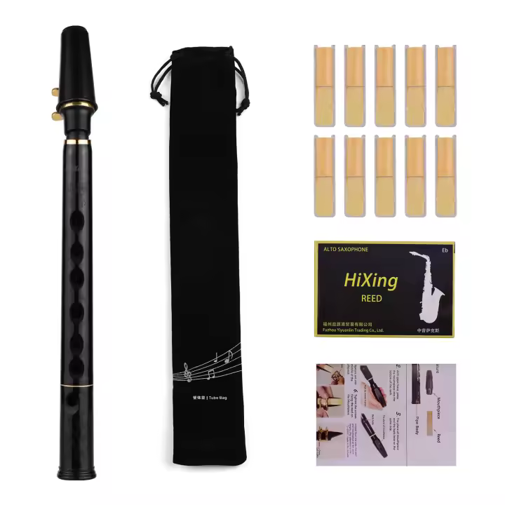 Mini Saxofón C Llave HiXing De Bolsillo Material ABS Con Boquillas Y 10 Piezas De Garrafa Instrumento De Viento Muslady Con Bolsa De Transporte - 1