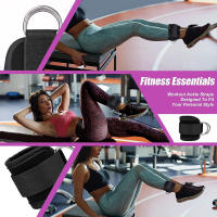 Cuff De Ankle Para Máquinas De Cable Con Correa Mejorada Para Glúteos Y Pecho En Gimnasio Soporte Ajustable Con Anillo D Para Kickbacks Material De Neopreno Para Deportes - details 3