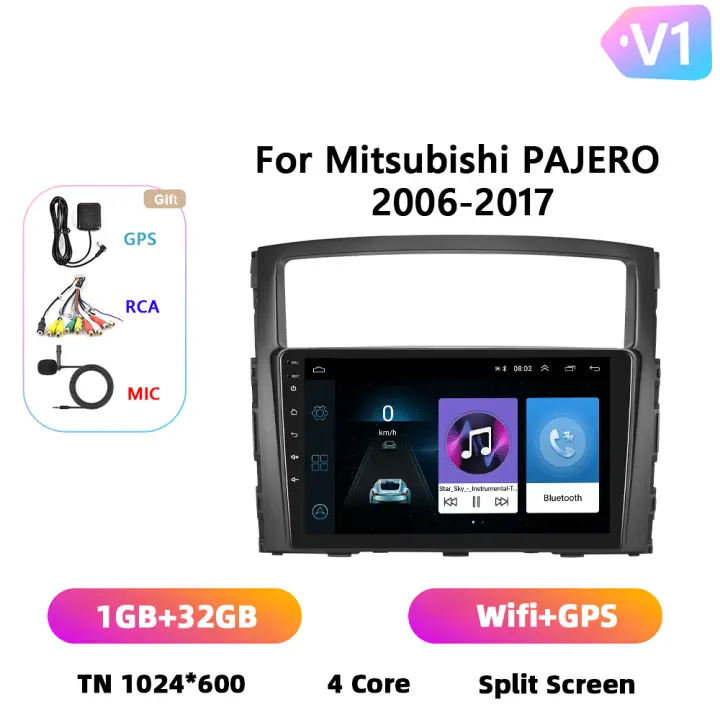 Podofo Radio de coche Android 2 Din para Mitsubishi Pajero 2006 2007 2008 2009 2010-2017 Carplay 8+128GB AI Voice WIFI+4G DSP GPS Navegación Multimedia Reproductor de Video - 1