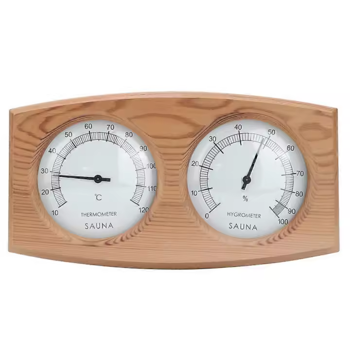 2 In-1 Wood Thermo Hygrometer Thermometer Hygrometer Sauna Room Steam Room Accessories - 1