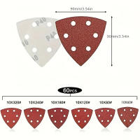 Pegatinas De Pulido Triangulares 10/60pcs Multi-Abrilletes 40-320 Con Diseño Eficiente De Extracción De Polvo Para Molinos De Ángulo Y Delta - details 1