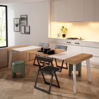 Skraut Home - Mesa Consola Extensible - Mesa Auxiliar - Tapa - 58/262x90x73cm - Práctica y Versátil - Estilo Moderno - Fácil Montaje - details 1
