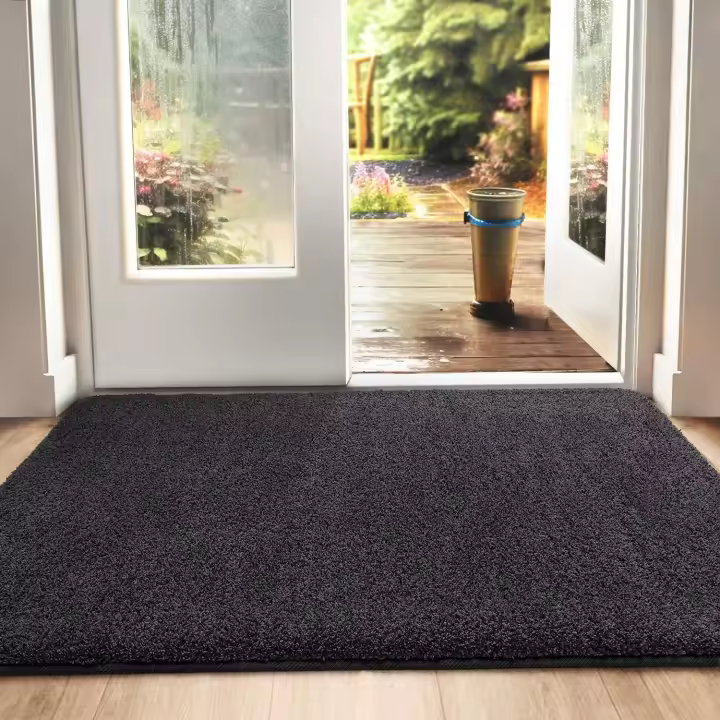 Absorbente, antideslizante, para interior, superabsorbent, lavable a Máquina, suave, Negro y gris, 60x90 cm - 1