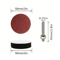Kit De Discos De Arena De 2 Pulgadas 50-100pcs Para Taladro Herramientas Rotativas Con Placa De Apoyo Incluye Papel De Piedra De 60-2000 - details 7