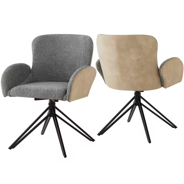 Silla de estar, Silla de Restaurante, Silla de maquillaje, Silla de estilo de moda Moderna, patias de Hierro Negro, Silla ergonómica con Silla, Silla giratoria de 360 Grados - 1