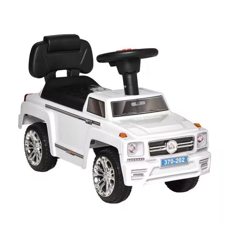 HOMCOM Coche Correpasillos para Bebé de 18-36 Meses Coche sin Pedales con Faros Música Bocina Compartimento de Almacenaje y Respaldo Alto 68x30,5x41,5 cm - 1