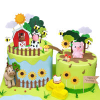31 PCS Decoraciones De Tarta Con Animales De La Granja Para Cumpleaños Fiesta De Boda Aniversario Toppers De Queso De Vaca - details 3