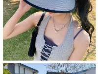 Sombrero De Verano Para Mujer 2024 Protección Solar Anti UV Sombrilla De Playa Sombrero De Paja Eléctrico Para Exterior - details 25