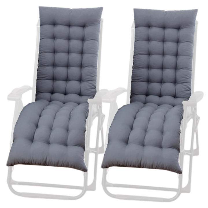 Set de 2 Cojines para Tumbona de Jardín, Colchón Tumbona Acolchada, Cojín para Silla Plegable con Respaldo Alto para Exteriores 150cm